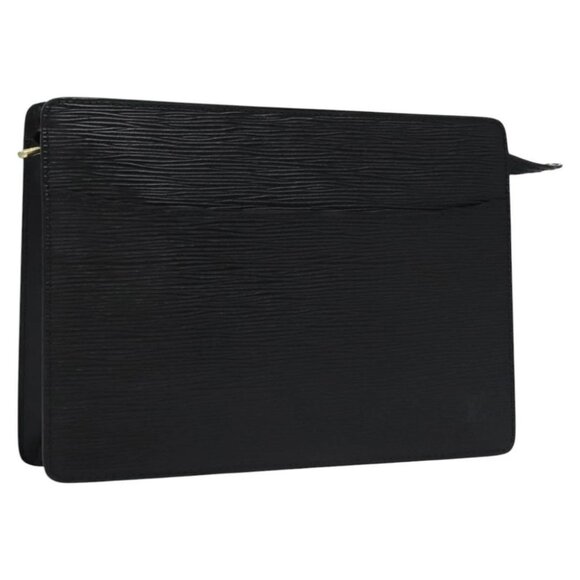 LOUIS VUITTON Epi Pochette Homme Clutch Bag Black Noir M52522 LV Auth EC319 - Picture 1 of 15